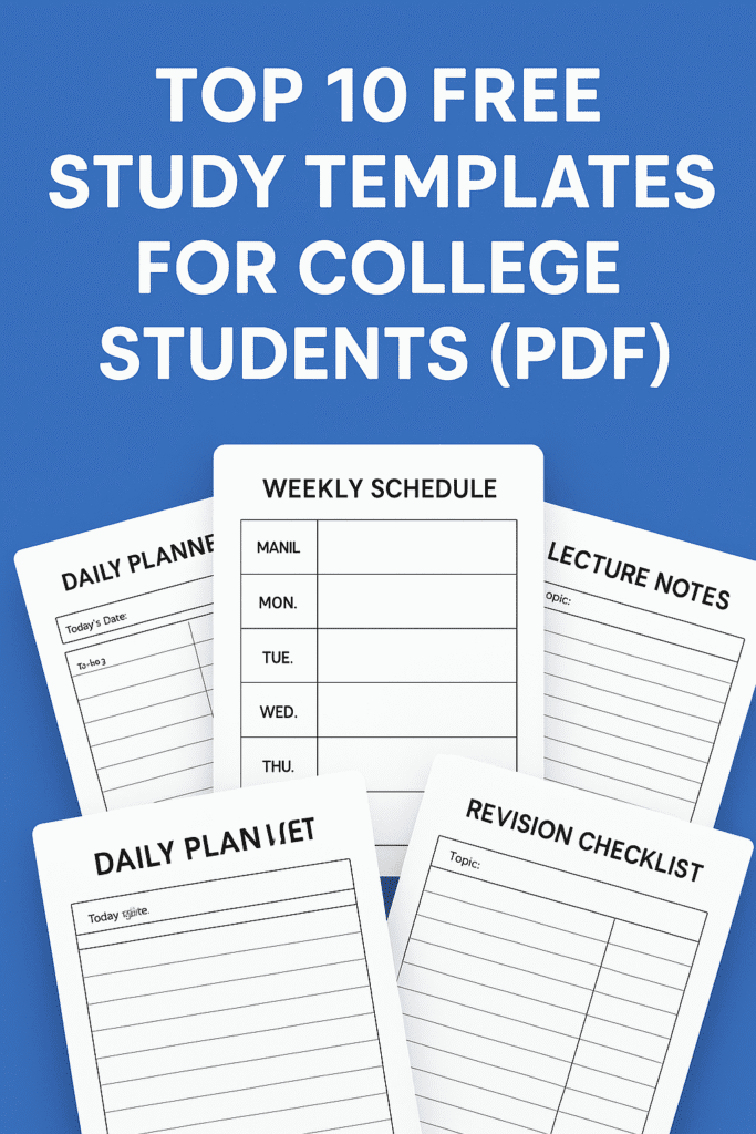 Top 10 Free Study Templates for College Students