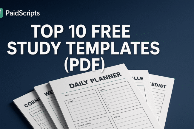 Top 10 Free Study Templates for College Students